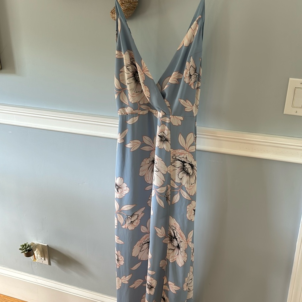 Lush Blue maxi Dress with white florals